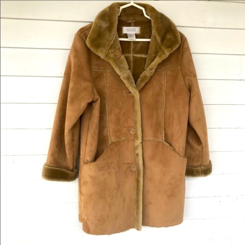Komitor Faux Suede / Fur lined coat Women’s Small